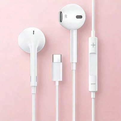 Cuffie stereo con cavo USB di tipo C compatibili con 17 Air/16/15 Pro Max Plus, iPad Pro, cuffie cablate USB-C compatibili con 15/16 Pro Max Plus, iPad Pro, smartphone Android Galaxy Note10/20, A53/A54, OPPO, Vivo, ecc., cuffie USB-C con microfono adatte per Galaxy S25/S21/S22/S23/S24/Ultra/Plus/Note 20/Z Flip/Z Fold/A15/A16 e altro ancora