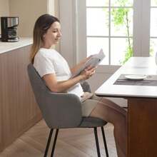 2 Dining Chairs, Polyurethane Seat, Rattan Backrest, Living Room Chair, Bedroom Chair