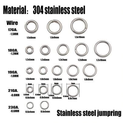 50pcs Of Stainless Steel Jump Ring Split Type Ring Connector With Closed Loop And Single Loop, Used For Making Necklaces, Bracelets, Making Parts Accessories