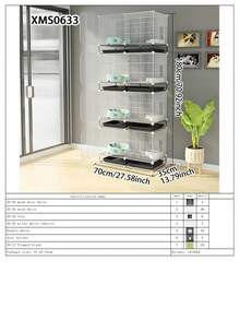 多层幼犬/幼猫笼带托盘，室内兔/猫笼，宠物店笼子 - 彩色 - 查看 15