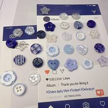 20pcs Assorted Colorful Buttons Set, Suitable For DIY Clothing, Sweaters And Crafts Decoration (Random Styles) - 20pcs Pink - View 6