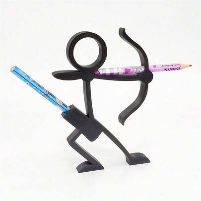 3D Printed 4 Styles Matchstick Man Pencil Holder, Pen Stand, Pen Cup, Desktop Decor, Learning & Office Supplies, Stationery, Desktop Sculpture. Student Gift, Children's Gift, Christmas & New Year Gift