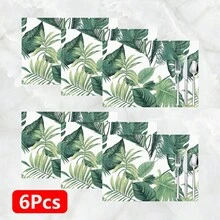 Bộ 1/4/6 tấm lót bàn ăn bằng vải lanh họa tiết lá cây, thích hợp cho bàn ăn, trang trí quanh năm, thảm trải bàn hiện đại có thể giặt được, trang trí phòng, lót ly, thảm ăn nhà bếp, trang trí tiệc trong nhà và ngoài trời, trang trí nhà cửa, quà tặng lý tưởng. - Nhiều màu - Xem 12