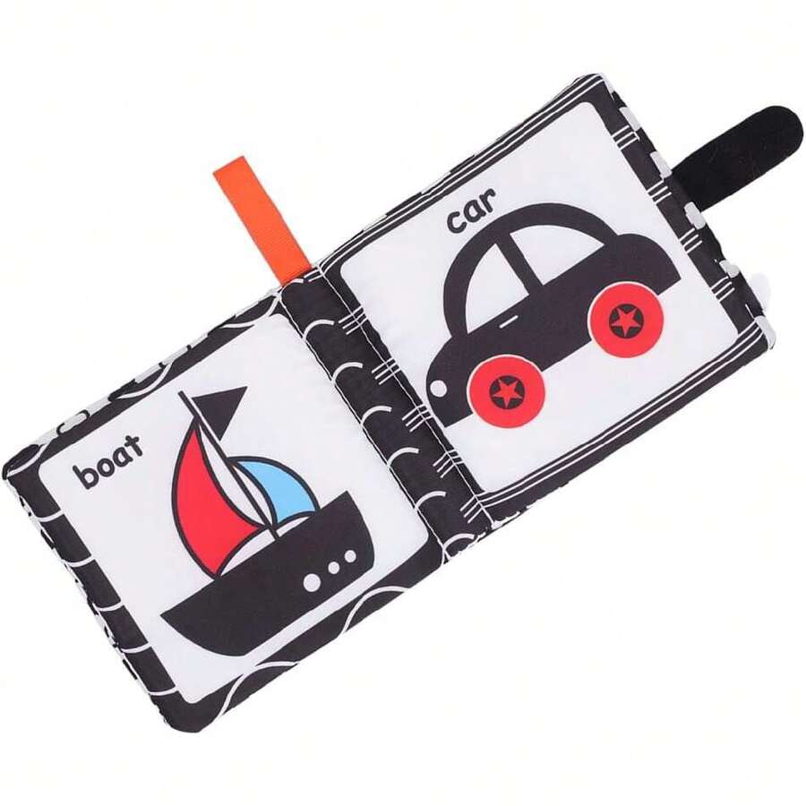 Libro de Tela para Niños, BusoTh - Libro Suave en Blanco y Negro para Bebés que Desarrolla Habilidades Cognitivas, Resistente al Desgarro con Papel Sonajero,40964700 - Granate - Ver 1