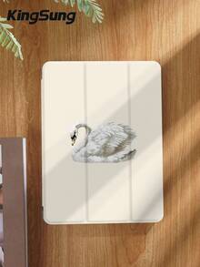 Ốp bảo vệ máy tính bảng họa tiết thiên nga, tương thích với iPad thế hệ thứ 10/iPad 11/9.7/10.2/10.5/10.9/12.9/iPad Pro 11, Galaxy Tab S6 Lite 10.4 inch, Kindle Paperwhite thế hệ thứ 12 (2024), Kindle 2022 (thế hệ thứ 11), Kobo Clara Color, với lớp bảo vệ mềm mại chống sốc, chân đế thông minh/chức năng tự động bật/tắt màn hình. - Nhiều màu - Xem 3