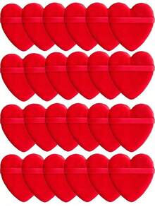 24pcs/15pcs/8pcs/3pcs Flocked Heart Makeup Sponge, Soft Fluffy Texture, Suitable Face & Body Powder Puff, Mixed Makeup Beauty Tools - Black 3 - View 8