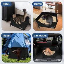 Petskd Portable Travel Litter Box Cats With Lid And 10 Pcs Liner Bags, Light Weight, Leak-Proof And Higher Sides Road Trips, Hotel Stays, Car Travel(Black) - Black - View 7