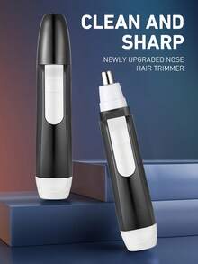 1 电动鼻毛修剪器 | 无痛修剪和剃除 | 家用和旅行两用 | 鼻毛修剪器 | 男女通用 | 电池供电（不含电池） - 黑白 - 查看 3