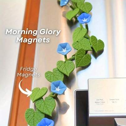 3D Printed Decorative Convolvulus Magnetic Flowers, Realistic Climbing Vine Fridge Magnets, Cute Floral Fridge Decor, Magnetic Flowers, Decorative Vines, Christmas Decorations