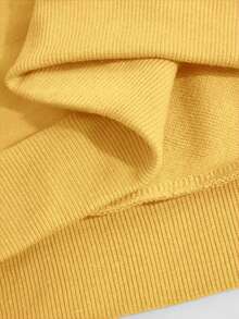 Women's All-Match Casual Solid Color Loose Hoodie - Yellow - View 3