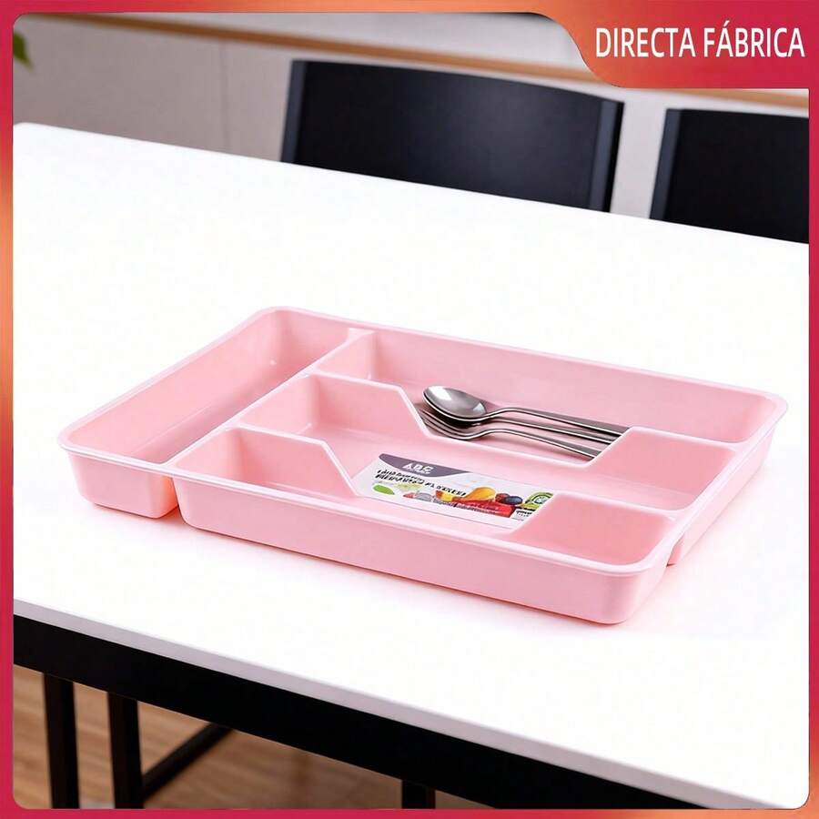Organizador de cubiertos de plástico de 1 pieza, disponible en varios colores, con divisores y particiones de etiquetas - Base engrosada, apta para lavavajillas - Organizador tipo cajón adecuado para cocinas, comedores y establecimientos de catering - Organizador de cubiertos que ahorra espacio con divisores fáciles de instalar - Compatible - Blanco - Ver 1