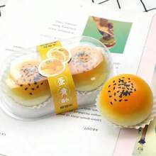 Creative Realistic Custard Tart Squeeze Toy, TPR Slow Rebound Cake Dessert Stress Relief Squeeze Toy, Fidget Toy, Boredom Buster, Pressure Relief Gadget, Small Toy - Multicolor - View 7