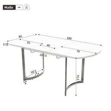 Extendable Dining Table 140/180 X 80 Cm, Telescopic Length 180 Cm, Silver Metal Table Legs, Modern Style, High-Strength Alloy Frame, Ideal For 4-6 People, White With Silver Table Legs