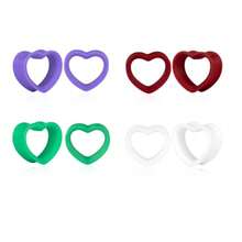 12个/8个装 细心多边形朋克风 8-19mm PLA耳扩，简约时尚个性化耳塞穿刺饰品 女士新款礼物 - 愛心 - 查看 32