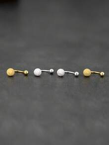 1pc S925 Sterling Silver Flower U-Shaped Round Ball Threaded Nose Stud, Fashionable & Creative, & Sexy, Also A Great Gift Choice - Single Nose Stud - View 6