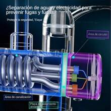 Grifo eléctrico de calentamiento instantáneo con pantalla digital de temperatura, que suministra agua caliente en 3 segundos. Cuenta con dos opciones de instalación para la entrada de agua inferior o lateral, apto tanto para uso en la cocina como en el ba - A - Ver 3