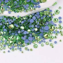 SS6 2mm-SS12 3mm, 1440pcs/Pack, SS16 4mm, 720pcs/Pack, SS20 4.8mm, 360pcs/Pack, SS30 6.4mm, 288pcs/Pack, Round Flat Bottom Glass Crystal Rhinestones, Multi-Color Crystal Gems Hot-Fix DMC Jewelry Beads For DIY Nail Art, Clothing, Bags, Shoes, Crafts, Sparkling Nail Stickers Decoration - Multicolor - View 168