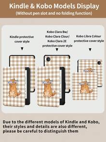 Kingsung Plaid Cat Pattern Tablet Protective Case, Compatible With Ipad 9.7/10.2/10.5/10.9/12.9/Pro 11 (10th Gen), Galaxy Tab S6 Lite 10.4 Inch, 2022 Kindle Paperwhite 12th Gen (Including 2024 Model/11th Gen), Soft Shock-Proof, With Smart Sleep/Wake Function - Multicolor - View 10