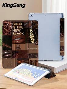 Kingsung 咖啡黑拼布图案平板电脑保护套，兼容 iPad 9.7/10.2/10.5/10.9/12.9/Pro 11（第十代）、Galaxy Tab S6 Lite 10.4 英寸、Kindle Paperwhite（第十二代，2024 年）、Kindle（第十一代，2022 年）、Kobo Clara Color，柔软防震，带智能支架/自动唤醒/睡眠功能 - 彩色 - 查看 4