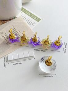 3D Resin Acrylic Tie Dye Jelly Color Glitter Sequin Star Heart Arranged Base With 5pcs Aurora Colorful Nail Art Display Stand, Japanese Nail Art DIY Tools & Photography Props - Multicolor - View 74