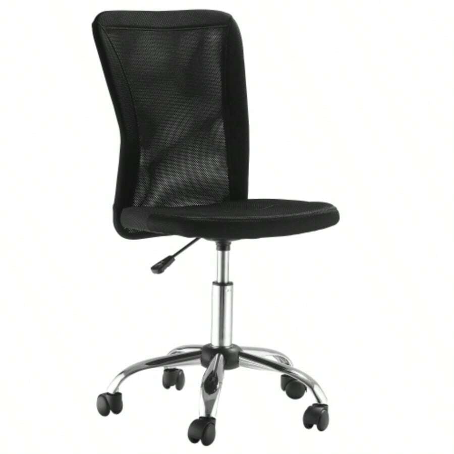 Ergonomic, Height-Adjustable Office Chair Without Armrests, Supports Up To 100 Kg, Black - Black - View 1