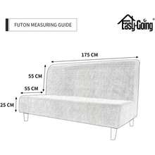 Stretch Futon Slipcover Armless Futon Bed Cover Furniture Protector Without Armrests With Elastic Bottom For Ki... - LargeCream - View 5