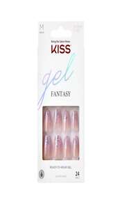 KISS Gel Fantasy Press On Nails, Rainbow Rings, Purple, Long Coffin Shape, Includes 28 Nails, Nail Glue (2g), Manicure Stick &Amp; Mini File - ColorI - 查看 1