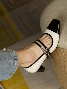 Women's High Heel Shoes - Black and White - View 3