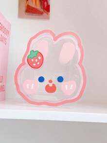 1pc Cartoon Student Desk Pen Holder, Cute Bear & Rabbit Multi-Function Acrylic Transparent Stationery Organizer - 1PC - View 12