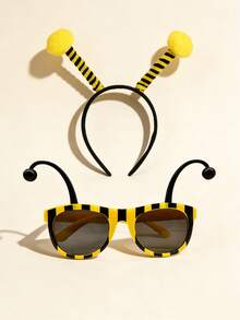 Cartoon Bienen Haarband, lustige Brille geeignet für Maskenball, Bühnenauftritte, Partys, Bienen Brille - Gelb - Übersicht 8