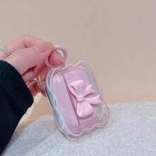 Ruffled Pink Ombre Bow Earphone Case Compatible With Apple 1/2/Pro/3 - Baby Pink - View 4