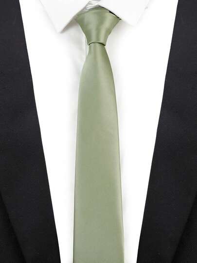 ZONFAZ 1pc Men's Business Fashion High-Quality Smooth Glossy Solid Color Satin Necktie
