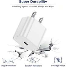1/2/4个装 20W 快充 USB-C 墙充，耐用电源适配器，兼容 Type-C 充电线，适用于智能手机 - 美規A型插(110-127V) - 查看 6