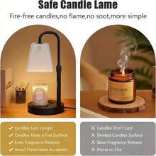 QUIGO 1 Pc Candle Warmer Lamp For Jar Candles, Electric Dimmable Candle Warmer Lamp With Timer And Adjustable Height/Heat, 2-8h Timer, Vintage Glass Scented Candles Warmer (White) - 查看 10