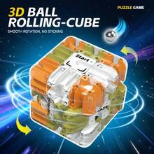 3D Ball Rolling Maze Puzzle Cube - Suitable For Competitive Logic Games, Stress Relief, And Brain Training. - Blue - View 4