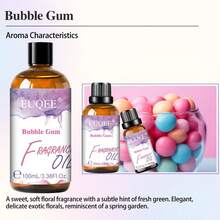 Bubble Gum Fragrance Oils 10/30/100ml, EUQEE 1pc Bubble Gum Oils For Reed Diffuser Humidifiers DIY Candle And Soap Making,Premium Essential Oils For Home Aromatherapy,Room Sprays,Moisturizing Skin Care,Car Aroma,Birthday/ Holiday/Christmas Gifts - Bubble Gum - View 2