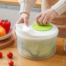 3-In-1 Salad Spinner & Vegetable Washer With Funnel - Durable PP Material Kitchen Tool, 5L Capacity, Dishwasher , Ideal For Meal Prep, Kitchen Salad Spinner - Multicolor - View 7