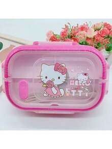 Sanrio 1pc Hello Kitty & Kuromi Bento Lunch Box, Stainless Steel Thermal Insulated Lunch Container With 3 Or 2 Compartments, Microwave , Suitable For Salad, Fruit - Large Capacity, Leak-Proof, Durable Adult Lunch Box - Multicolor - View 17