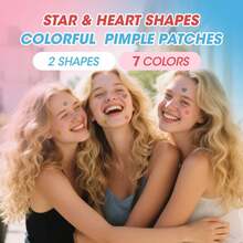 504pcs Heart & -Star Shaped Hydrocolloid Patches, Pimple Patches For Face, Invisible Pimple Dots For All Light Beige Types, Emergency Use, Assorted Colors (Black, White, Purple, Blue, Yellow, Orange, Brown, Gray), Christmas Gifts, Stocking Stuffers - 504 chiếc - Xem 8