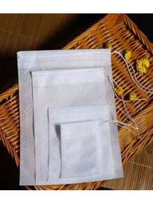 100个/套可重复使用抽绳汤袋、茶包、香草浸泡袋、香料袋、平纹细布袋、肉汤浸泡袋、厨房配件 - 彩色 - 查看 11