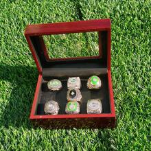 GIFT SET GREEN BAY Rugby 1961 1992 1965 1966 1967 1996 2010 WORLD CHAMPIONSHIP RING, 7 RINGS SET WITH 7-HOLE WOODEN DISPLAY BOX PACKAGING, HOLIDAY GIFT FOR BASEBALL FANS,Valentine - Gold - View 8