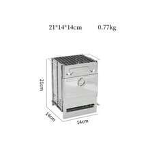 Estufa de leña portátil plegable para camping, estufa plegable para fogata, estufa para cocinar al aire libre, picnic, senderismo y barbacoa - A - Ver 3