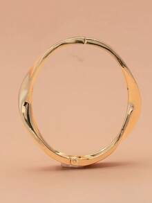 1件中东简约开口锌合金时尚创意新款金属手镯 - 金黃色 - 查看 3