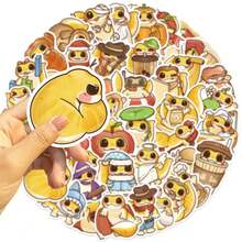 50张全新Q版《爱与深空》游戏角色贴纸，DIY装饰贴纸，可爱壁虎贴纸套装，防水PVC贴纸，包含可爱的斜尾壁虎、活泼的豹纹壁虎、可爱的蛙眼壁虎、迷人的睫毛壁虎等柔和可爱的图案，适用于笔记本、杯子、计划本、爬行动物饲养箱装饰，创意DIY，学生、爬行动物爱好者的个性化商品和趣味礼物。 - 彩色 - 查看 9