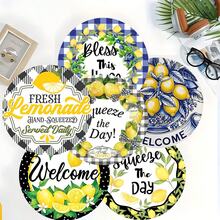 6 Stück Zitronen Muster Untersetzer Set, Heimdekoration, Teetassen Matten, Wasserglas Untersetzer, Weinglas Untersetzer, Kaffeetassen Matten, runde absorbierende Silikongeluntersetzer Set, Kaffee Bar & Küchen Accessoires, geeignet für Heimdekoration, Partys und Geschirr Geschenke, ganzjährige Haushaltsdekorationen - Verschiedenfarbig - Übersicht 13