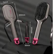 Cushion Hair Brush, Scalp Massage Brush For Women's Long Hair, Anti-Static Curling & Volumizing Paddle Brush, Home Use Styling Tool - Black-1pc - View 2