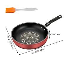 Frying Pan Non Stick 24cm Frying Pan Diamond,Lightweight & Easy To Clean, Induction Compatible - Red - View 5