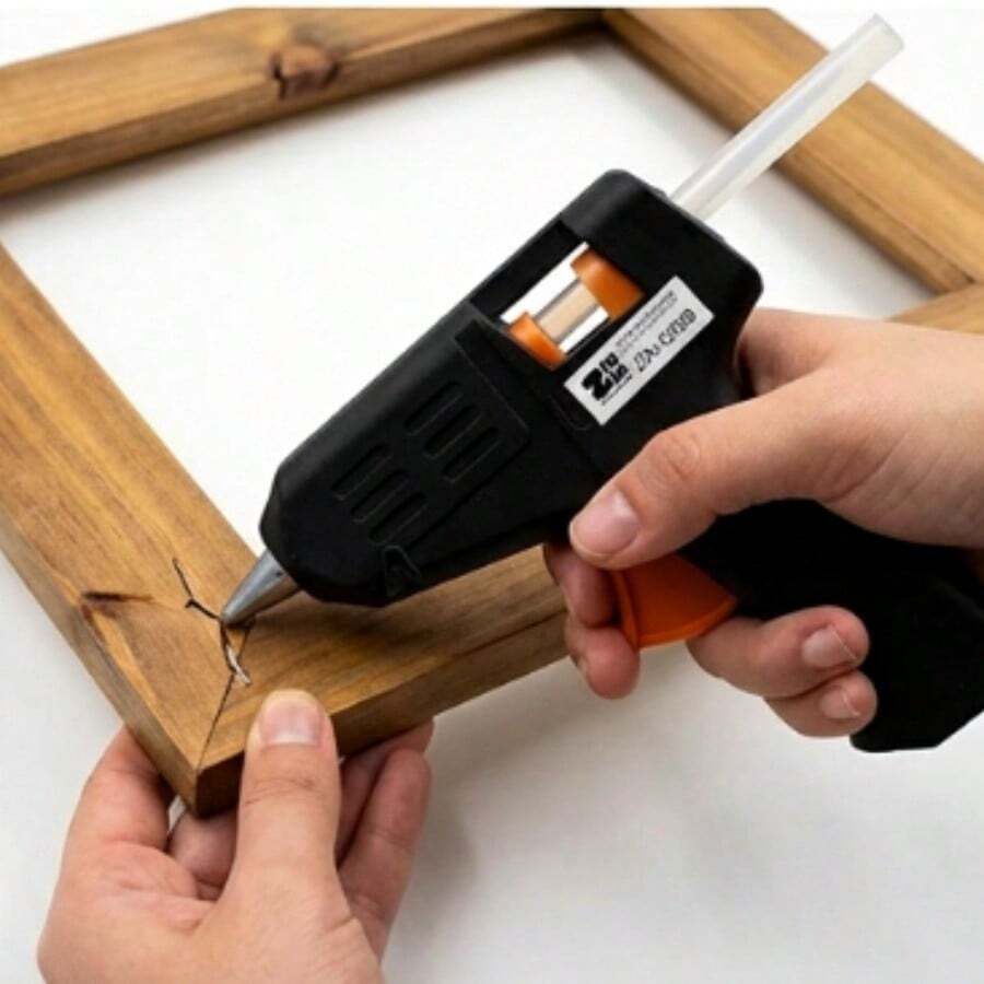 20w Pistola de pegamento termofusible de plástico DIY, barras de pegamento térmico negro, pistolas industriales de temperatura termoeléctrica - Tipo de Enchufe A USA (110-127V) - Ver 1