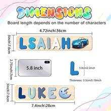 Personalized Name Puzzle, Baby Boy Girl Early Education Toy, 3D Letter Puzzle Toy, Wooden Letter Puzzle, 1st Birthday Gift, Wooden Puzzle, Customized Gift, Birthday Gift, Customized Wooden Puzzle Toy, Anniversary Gift, Building Block Gift Set - Pink and White, Right Side - View 3