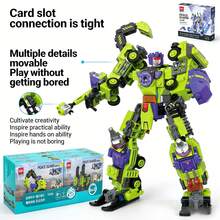 DELI Bộ xếp hình YP158, mô hình kết hợp 6 trong 1, lắp ráp từ các mảnh nhỏ, Robot/Máy bay chiến đấu/Khủng long, biến hình theo ý thích, phù hợp cho trẻ từ 6 tuổi trở lên, đạt chứng nhận CE, mở ra niềm vui xây dựng sáng tạo mới. - màu xanh lá - Xem 5
